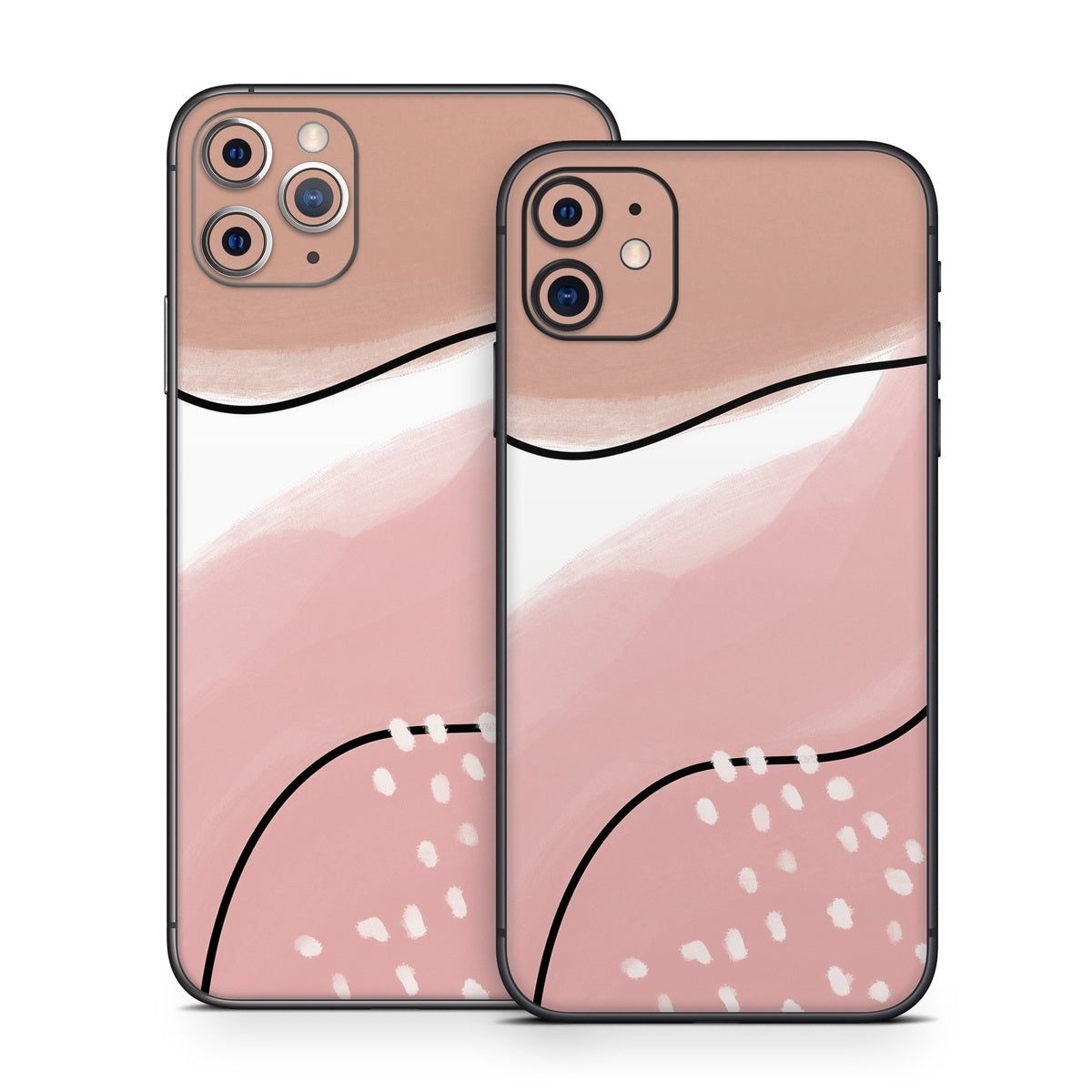 Abstract Pink and Brown - Apple iPhone 11 Skin