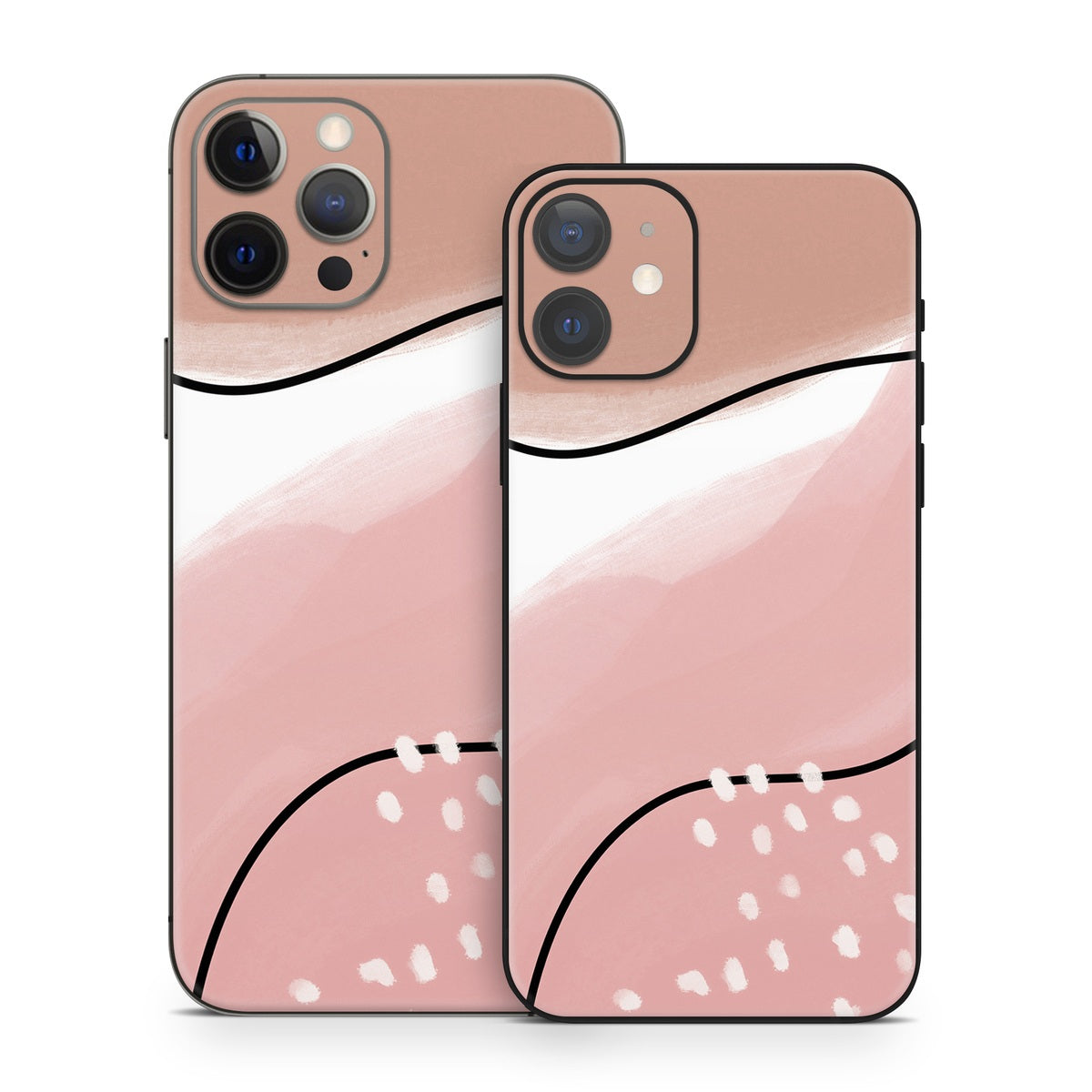 Abstract Pink and Brown - Apple iPhone 12 Skin