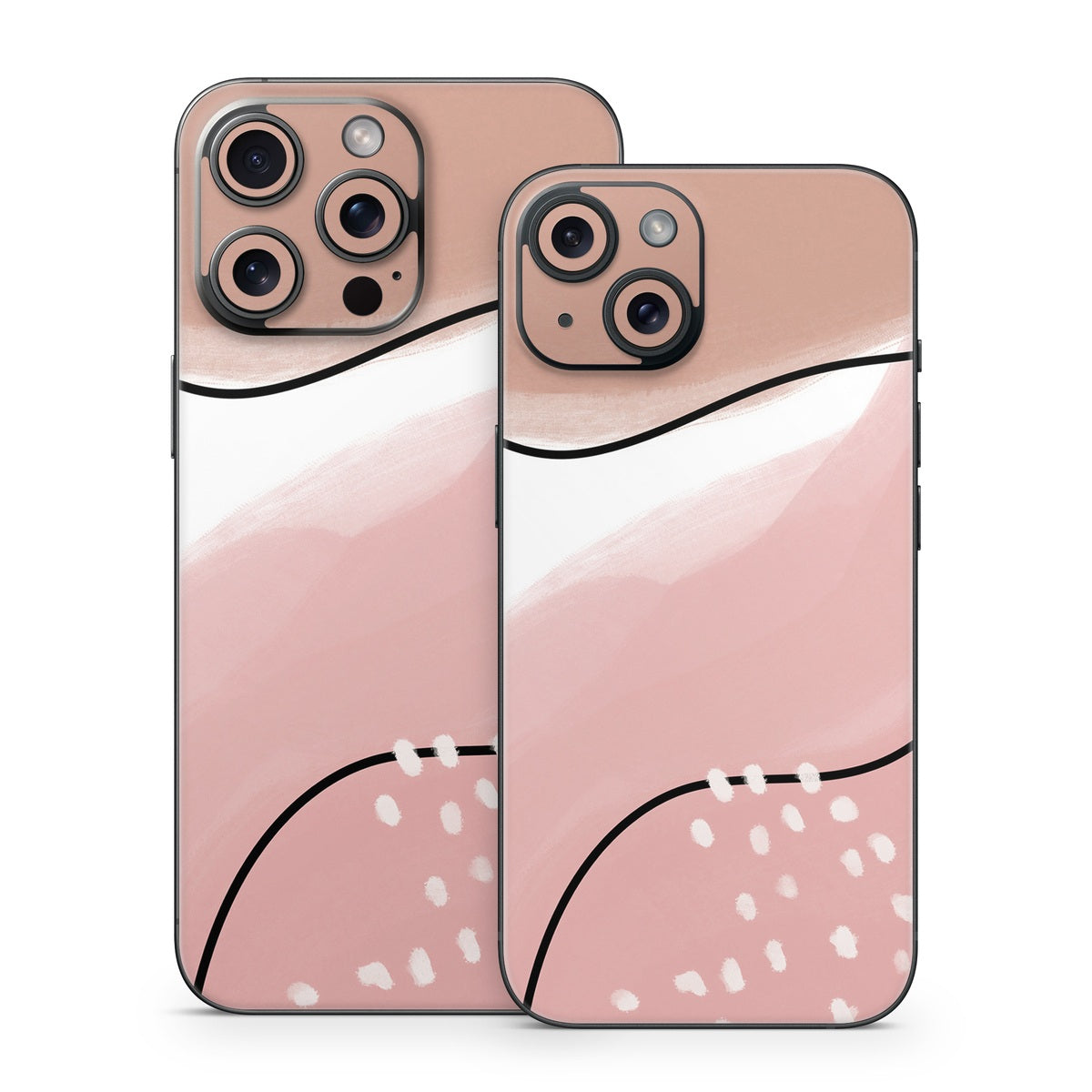 Abstract Pink and Brown - Apple iPhone 15 Skin