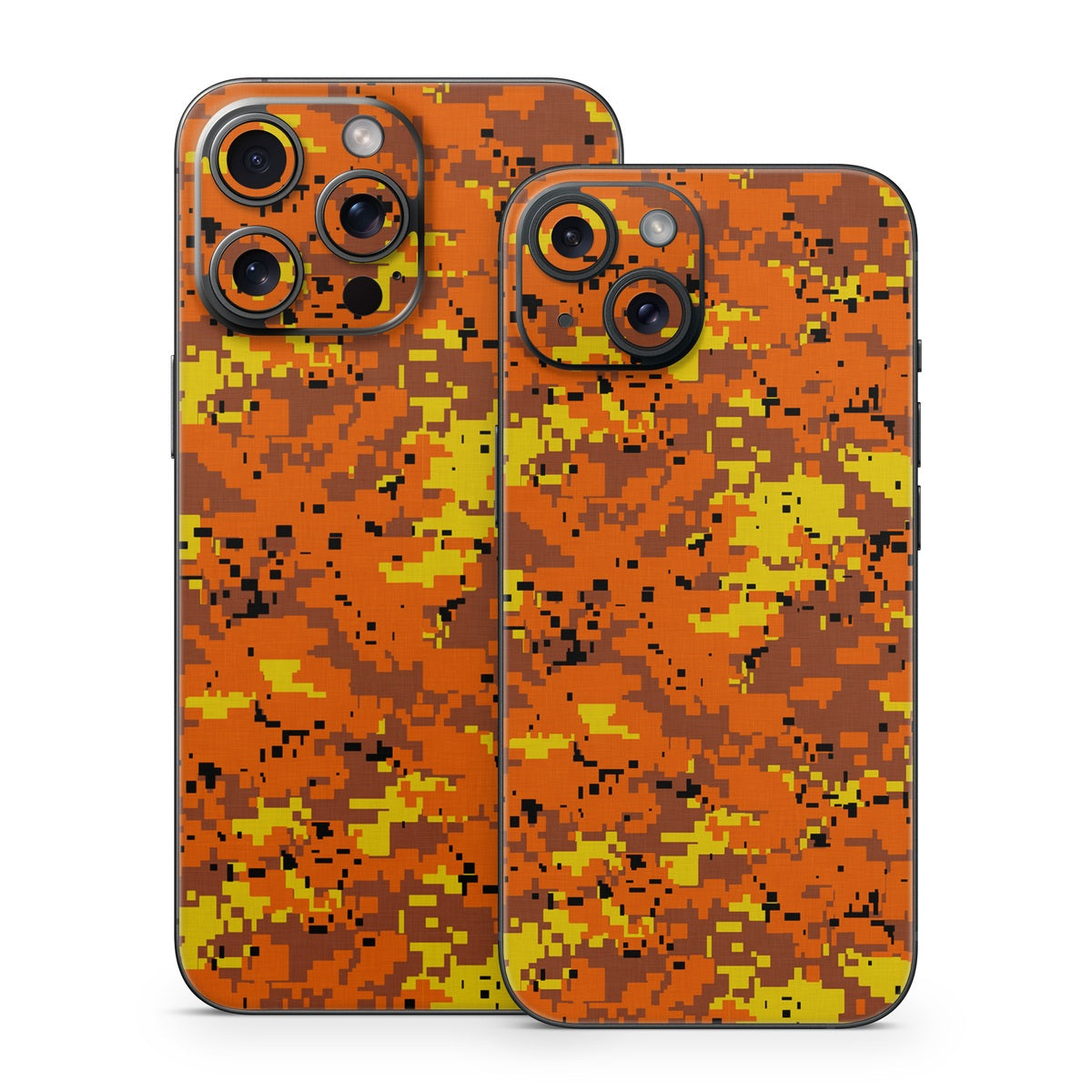 Digital Orange Camo Apple iPhone 15 Skin