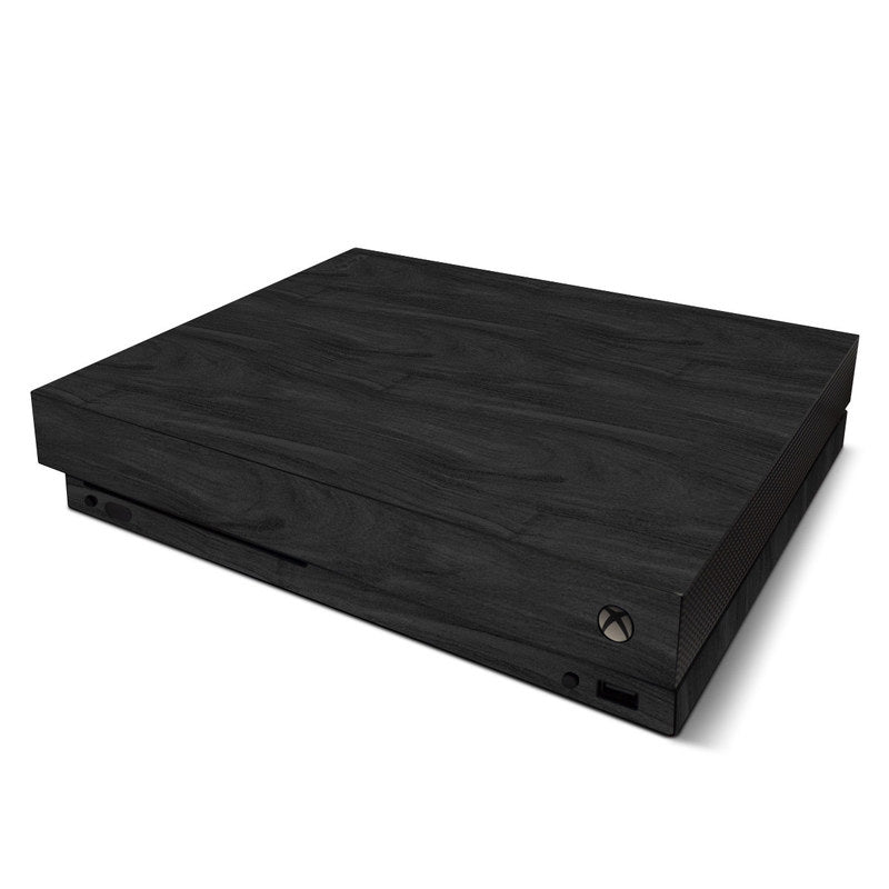 Black Woodgrain Microsoft Xbox One X Skin