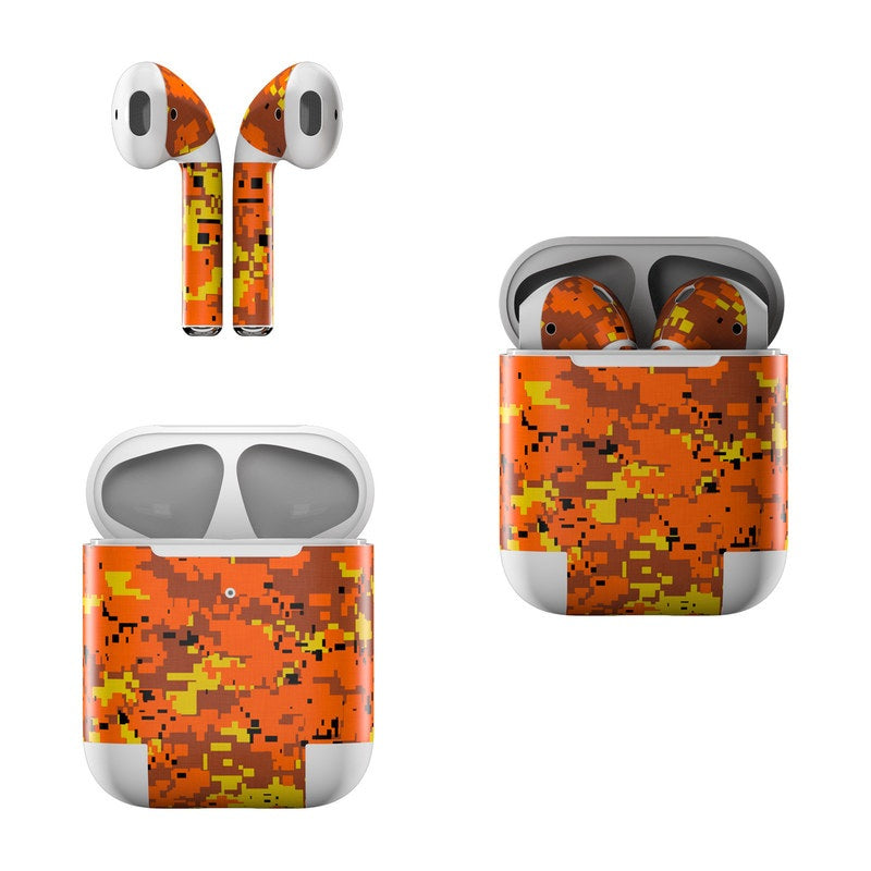 Digital Orange Camo - Apple AirPods Skin