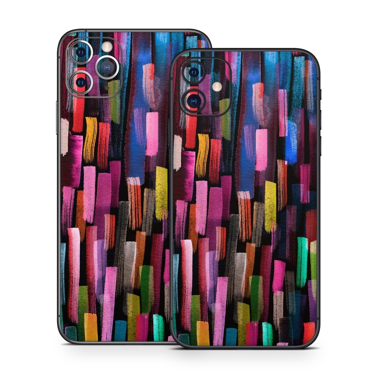 Colorful Brushstrokes Black - Apple iPhone 11 Skin