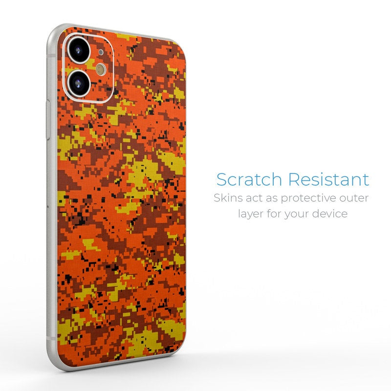 Digital Orange Camo - Apple iPhone 11 Skin