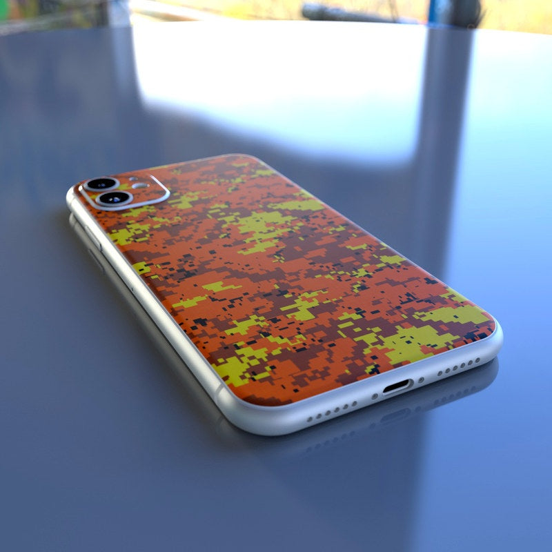 Digital Orange Camo - Apple iPhone 11 Skin