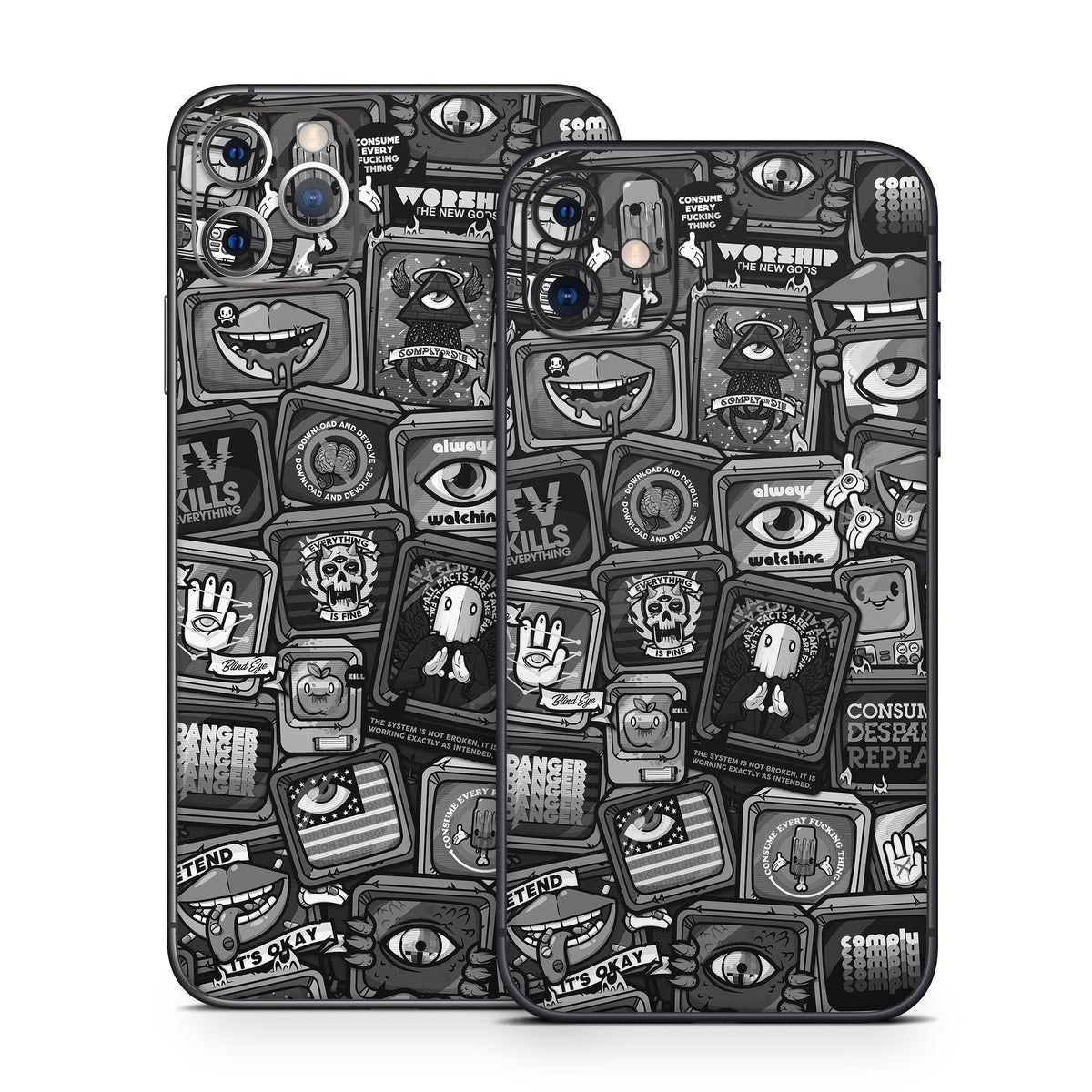 Distraction Tactic B&W - Apple iPhone 11 Skin