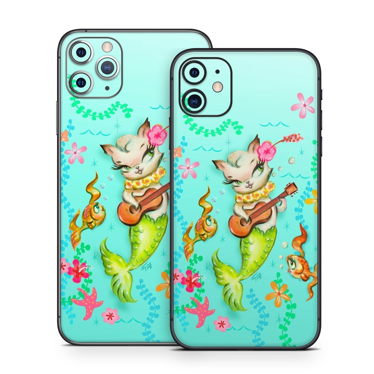 Merkitten with Ukelele - Apple iPhone 11 Skin