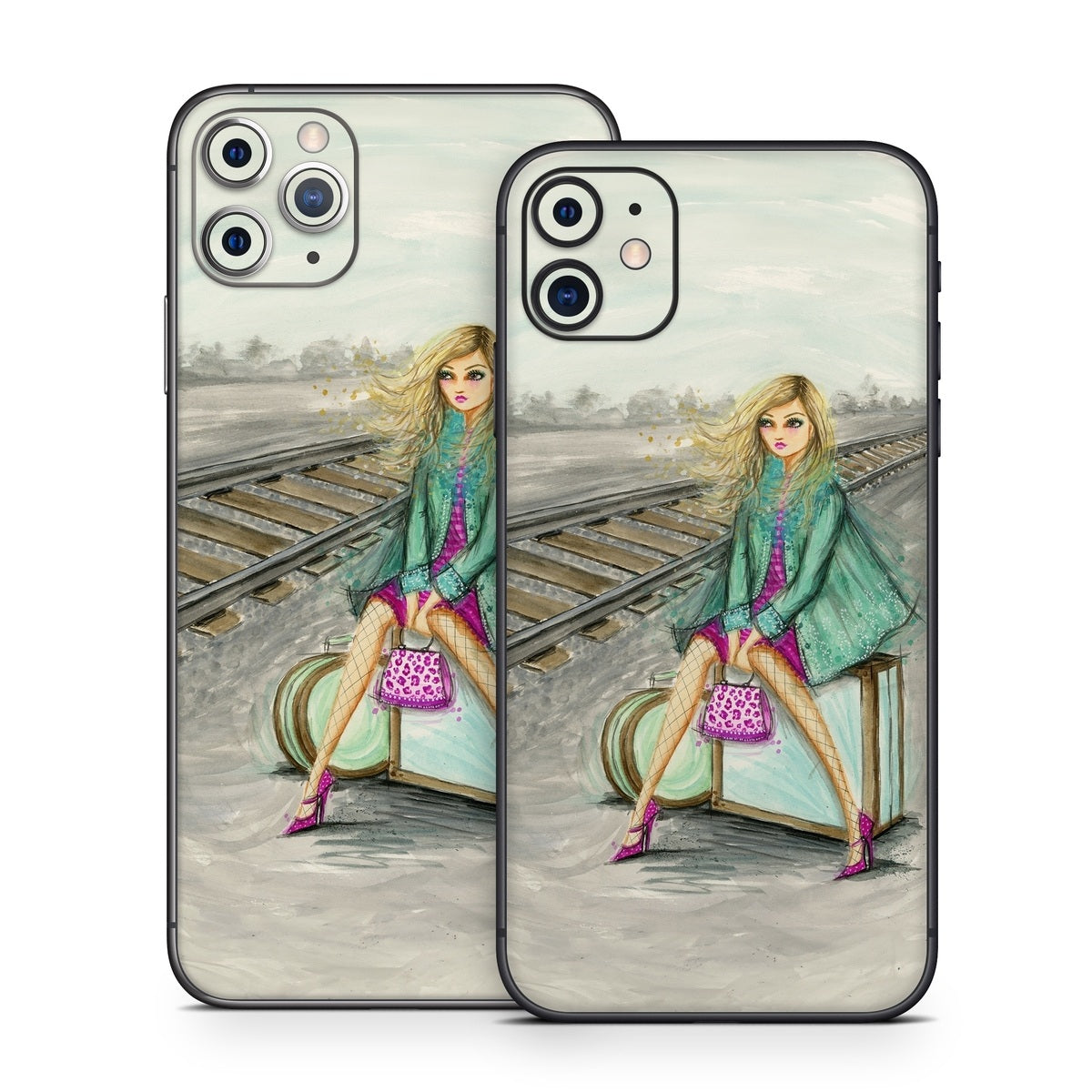 Lulu Waiting by the Train Tracks - Apple iPhone 11 Skin