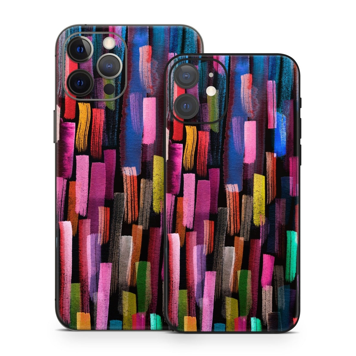 Colorful Brushstrokes Black - Apple iPhone 12 Skin