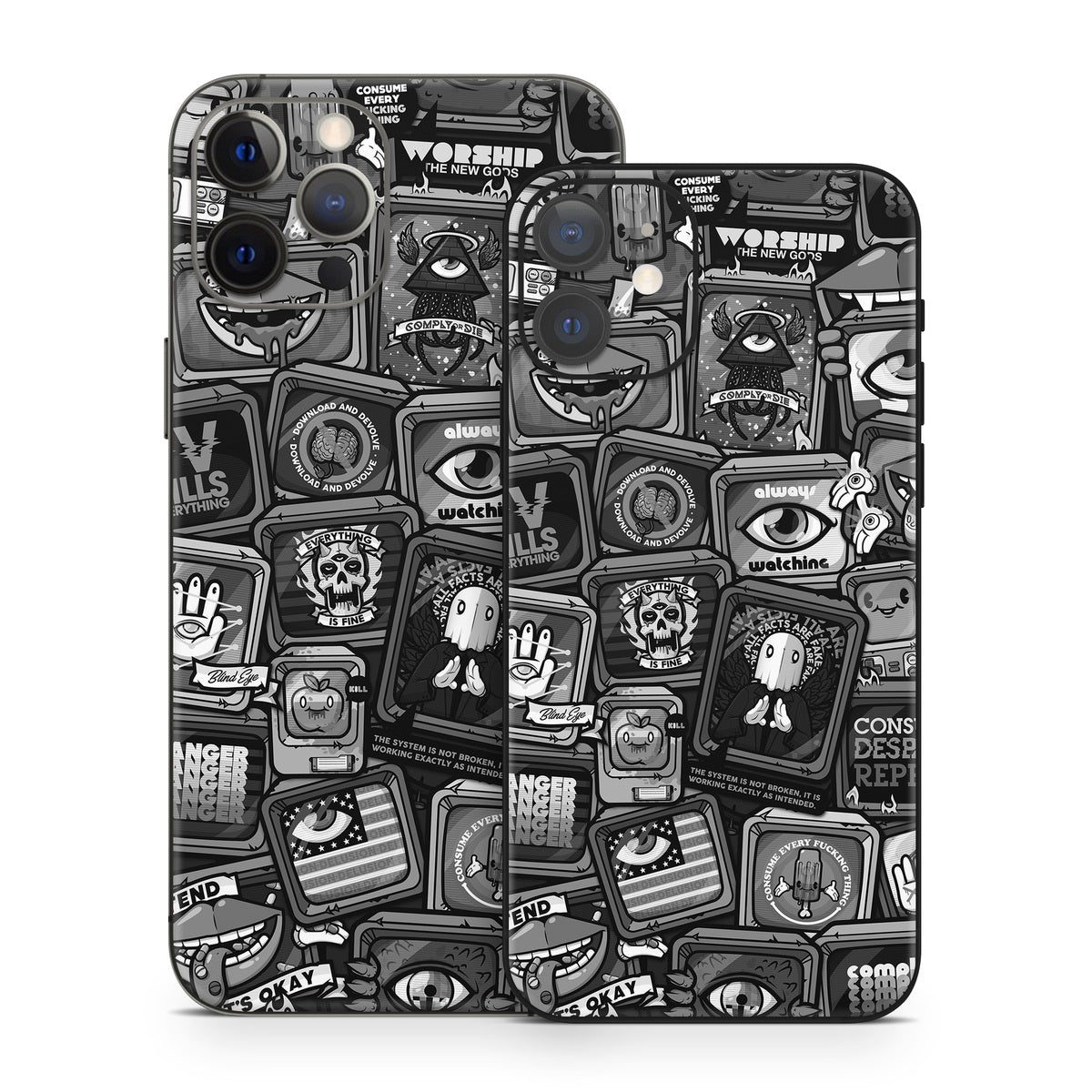 Distraction Tactic B&W - Apple iPhone 12 Skin