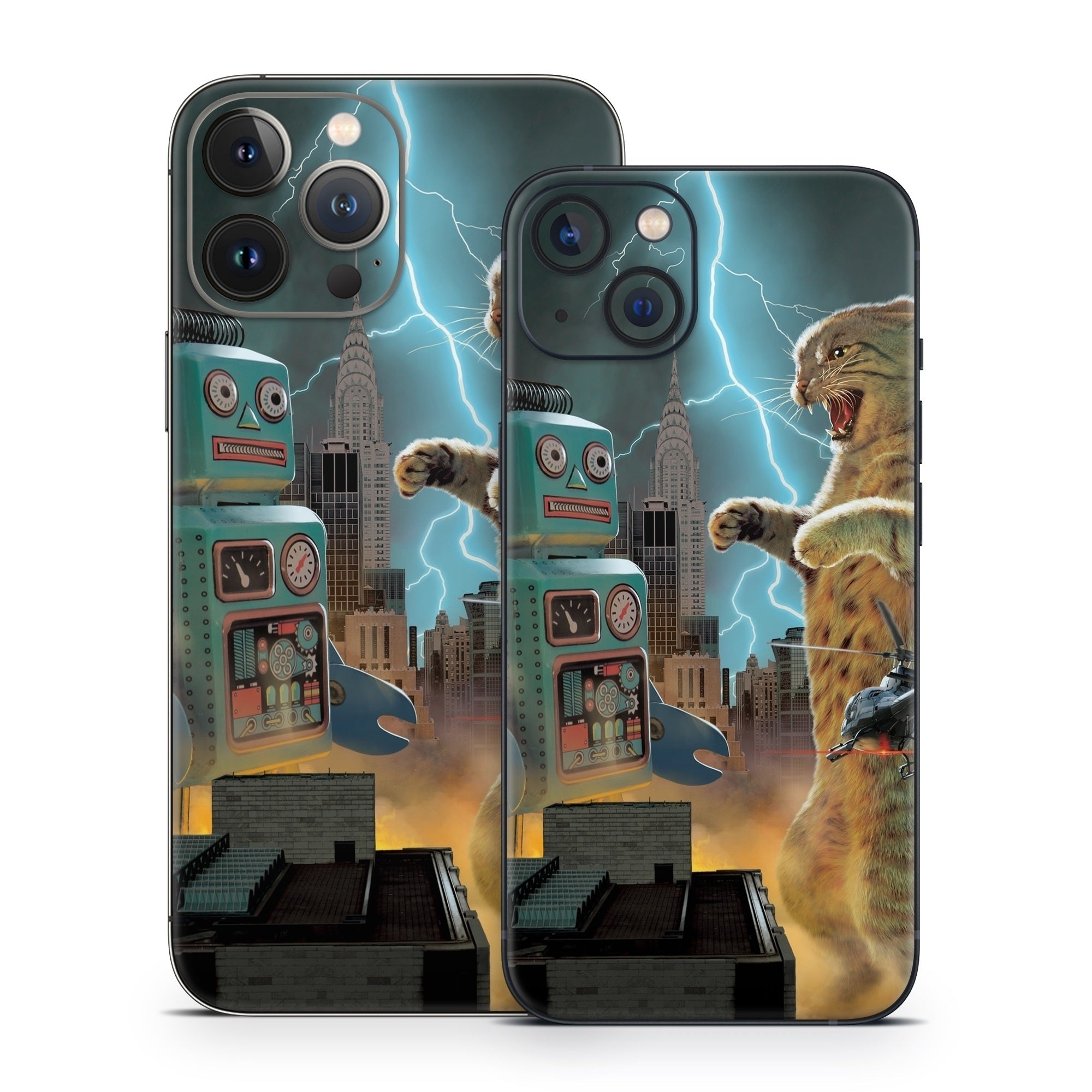 Catzilla Vs Robot - Apple iPhone 13 Skin