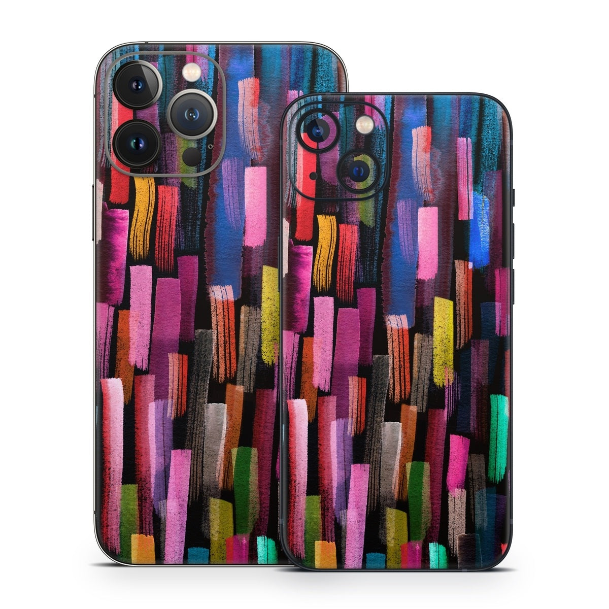 Colorful Brushstrokes Black - Apple iPhone 13 Skin