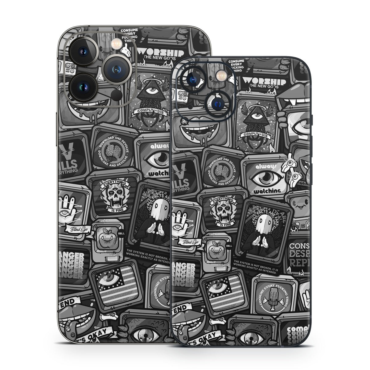 Distraction Tactic B&W - Apple iPhone 13 Skin