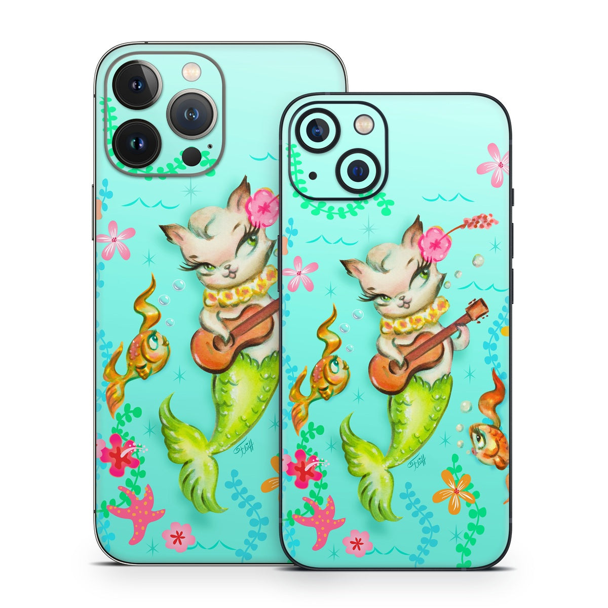 Merkitten with Ukelele - Apple iPhone 13 Skin