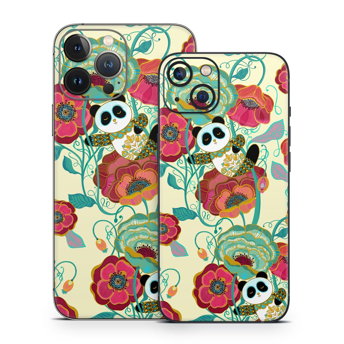 Panda Flowers - Apple iPhone 13 Skin