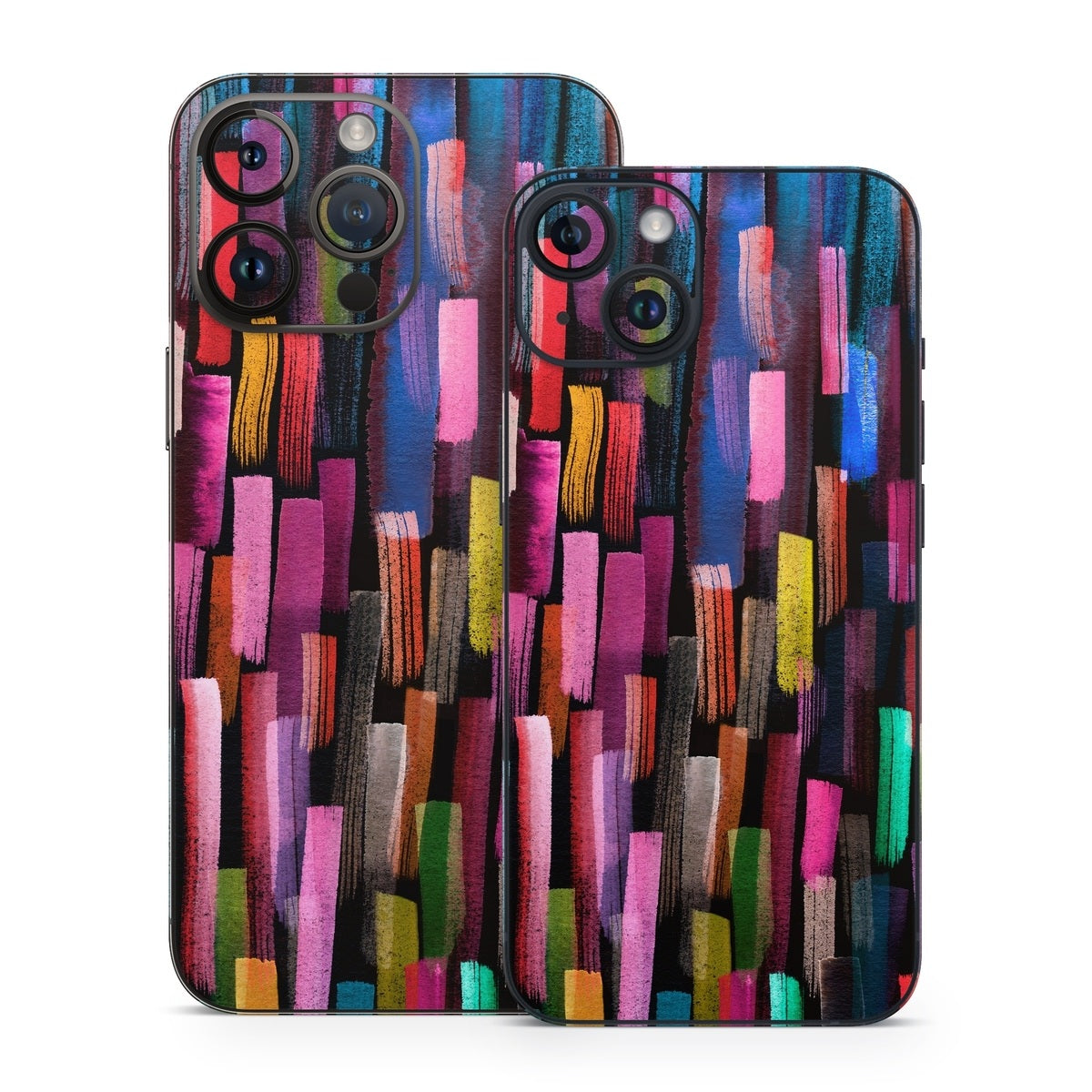 Colorful Brushstrokes Black - Apple iPhone 14 Skin