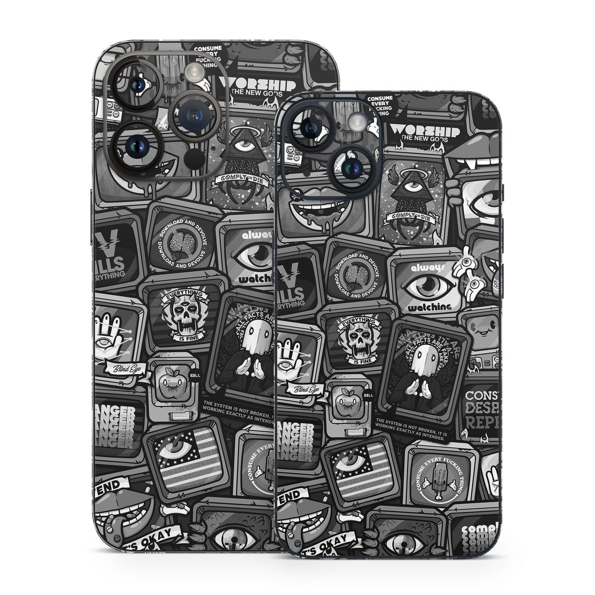 Distraction Tactic B&W - Apple iPhone 14 Skin