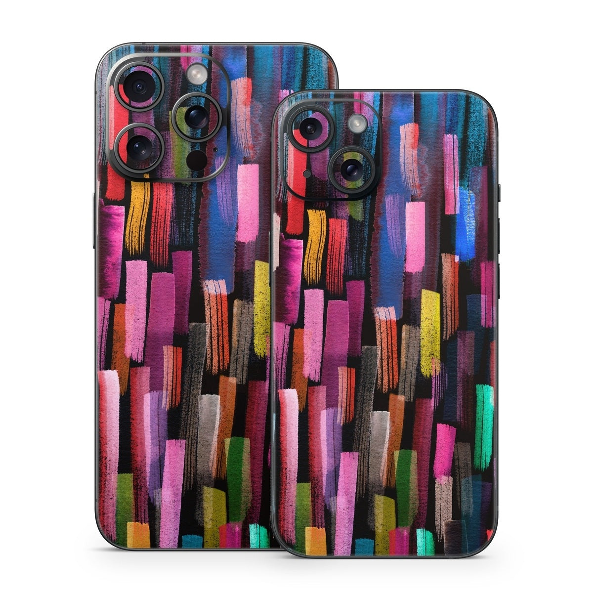 Colorful Brushstrokes Black - Apple iPhone 15 Skin