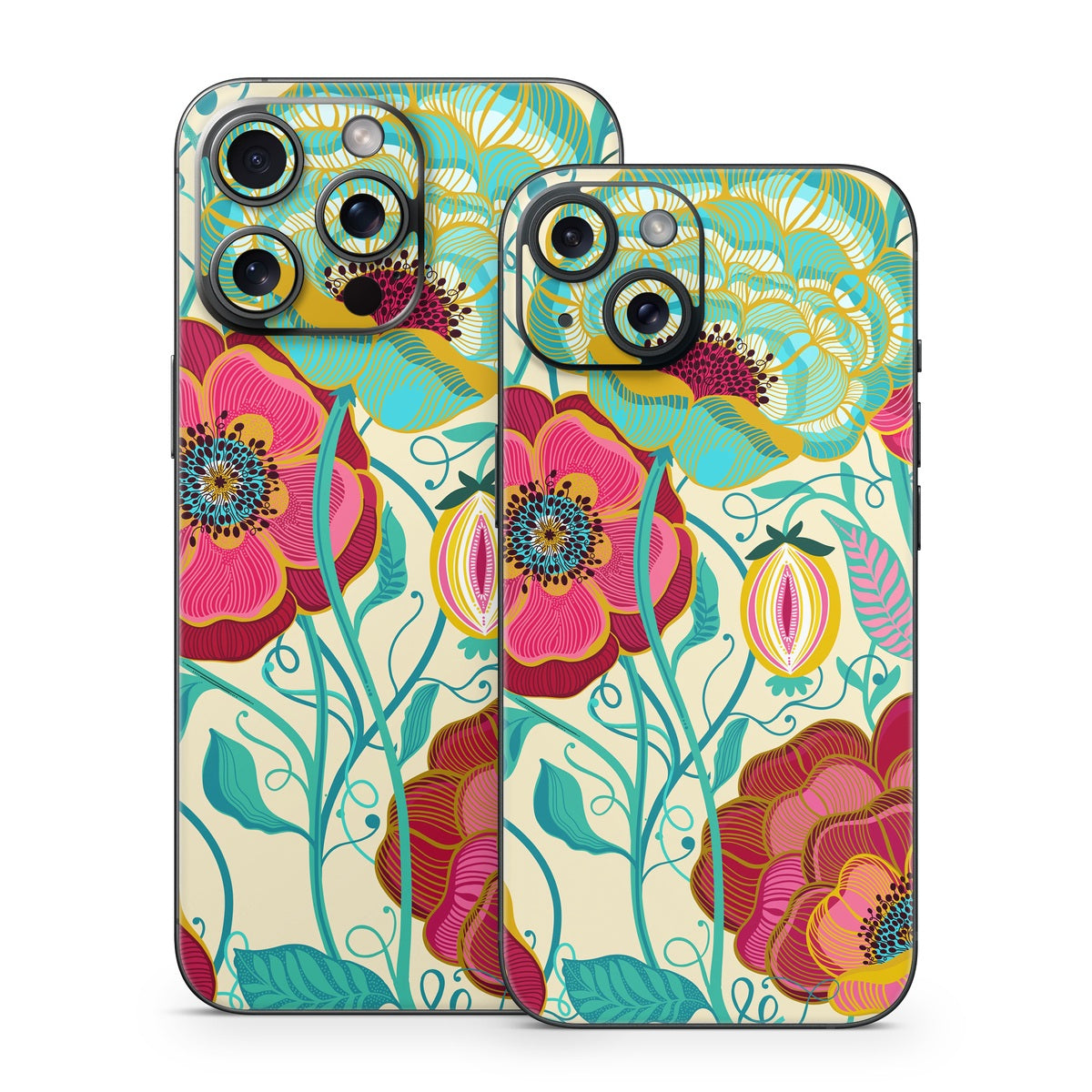 Golden Flowers - Apple iPhone 15 Skin