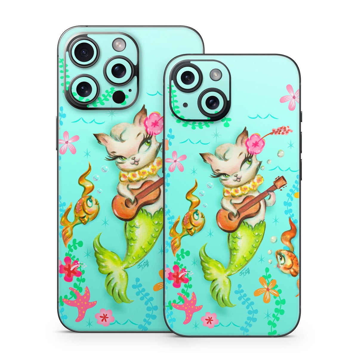 Merkitten with Ukelele - Apple iPhone 15 Skin