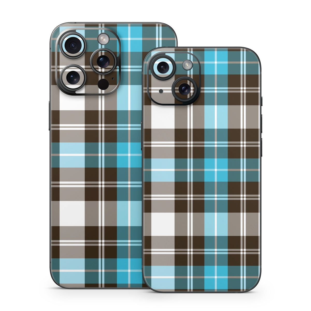 Turquoise Plaid - Apple iPhone 15 Skin