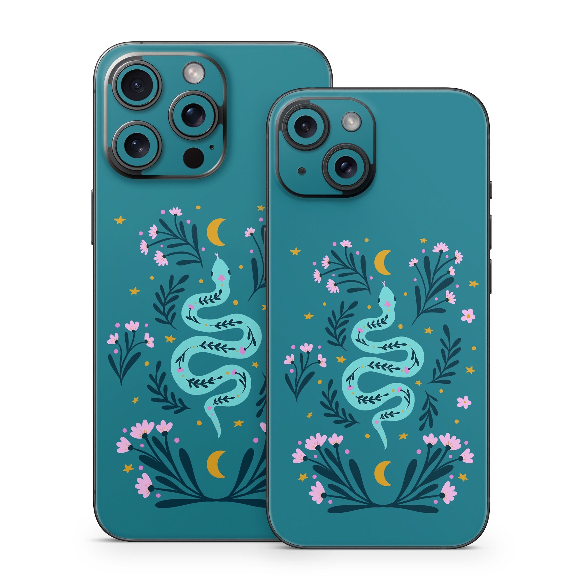 Snake and Flowers - Apple iPhone 15 Skin