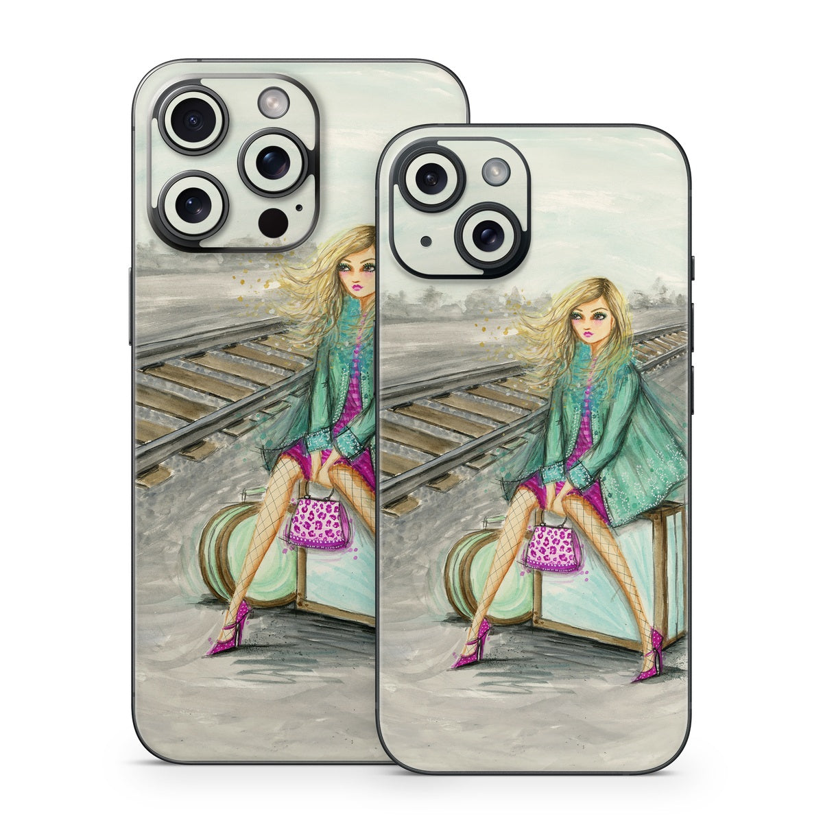 Lulu Waiting by the Train Tracks - Apple iPhone 15 Skin