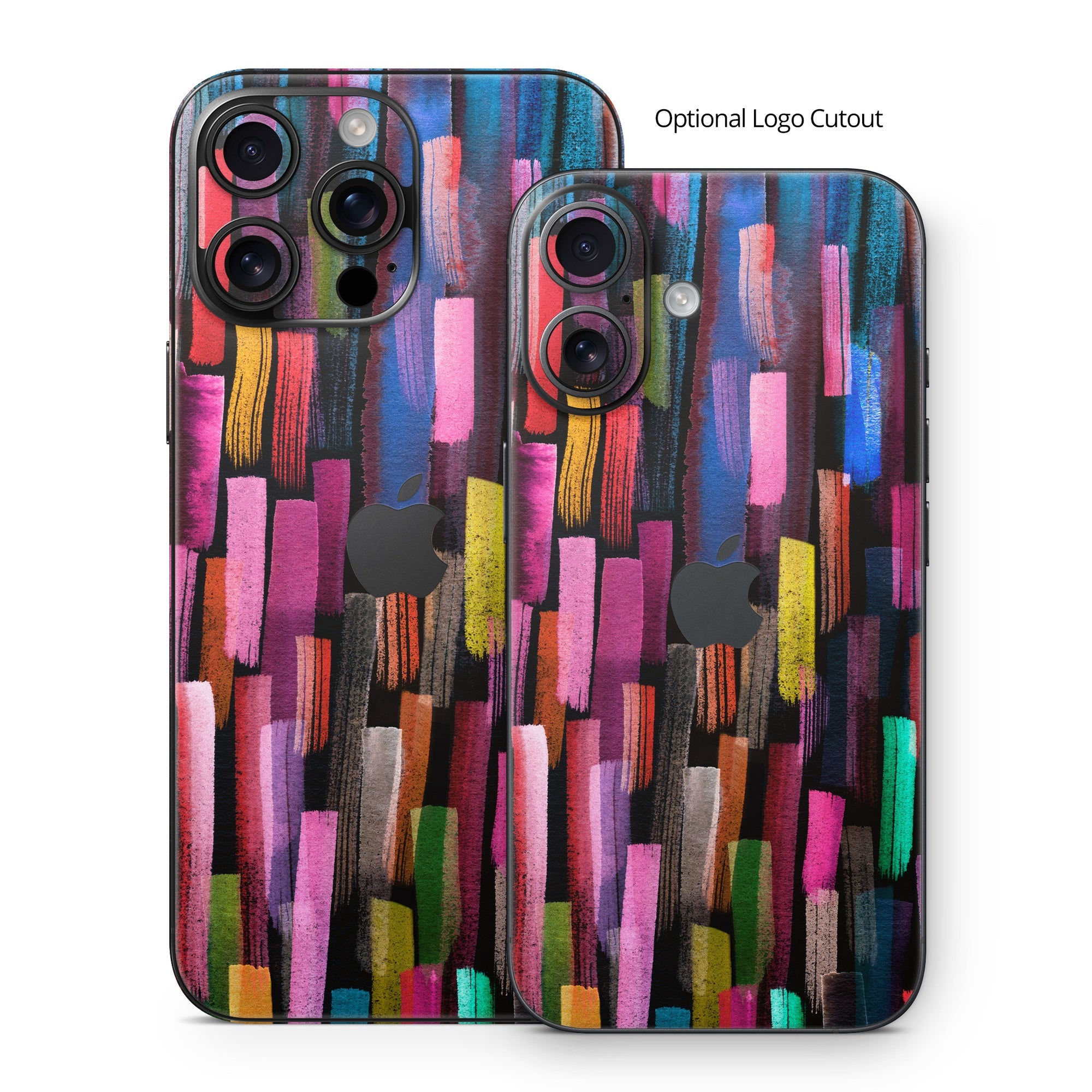 Colorful Brushstrokes Black - Apple iPhone 16 Skin