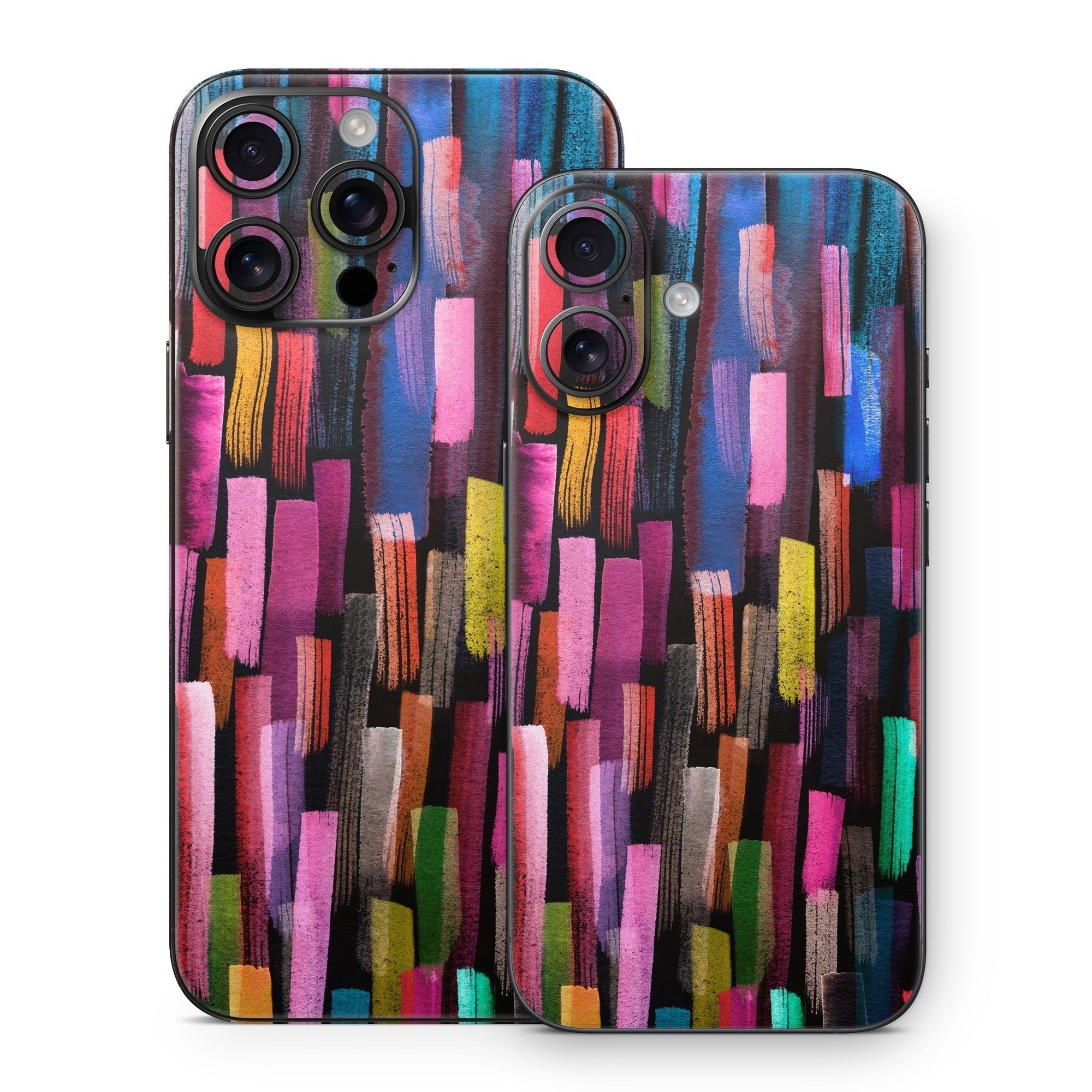 Colorful Brushstrokes Black - Apple iPhone 16 Skin