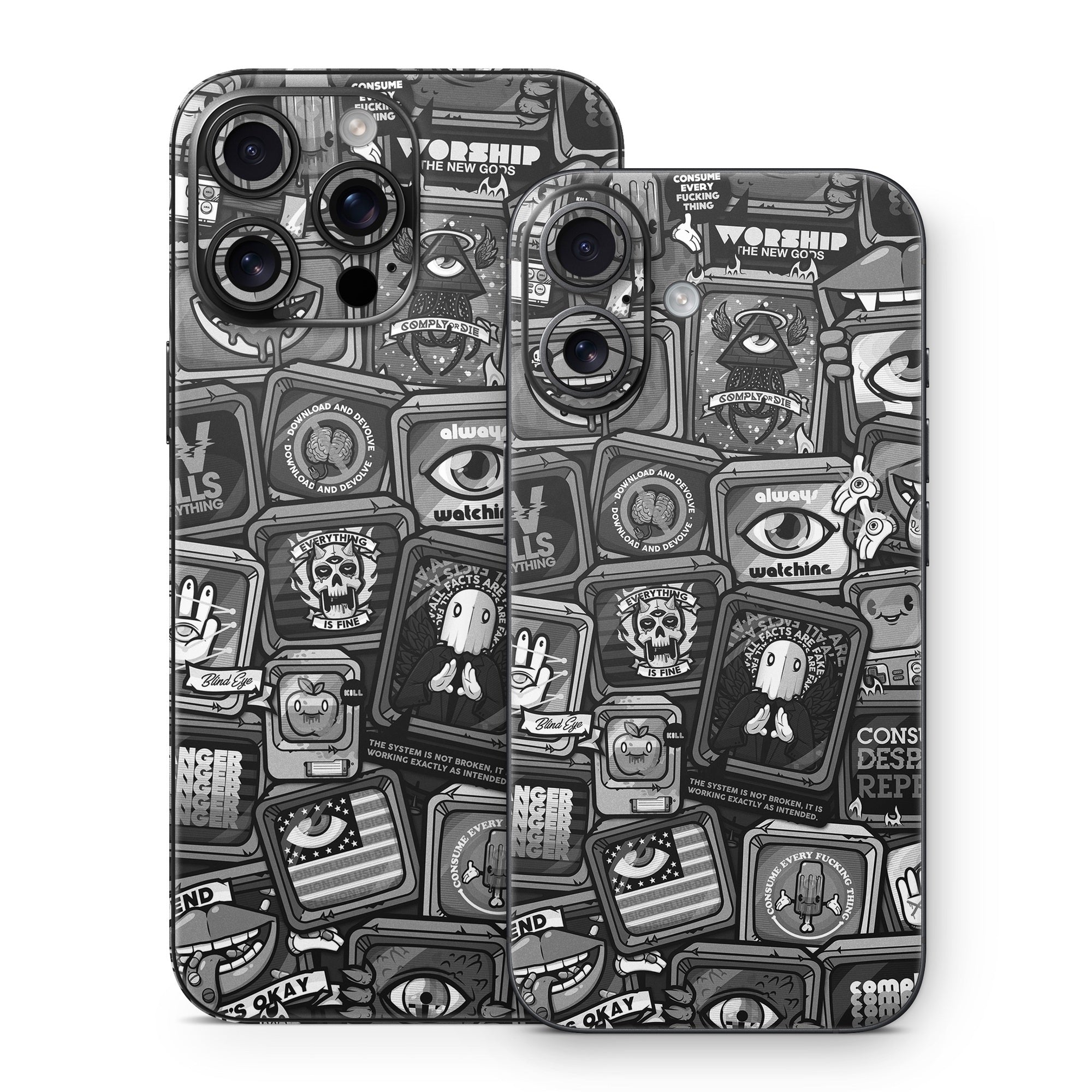 Distraction Tactic B&W - Apple iPhone 16 Skin