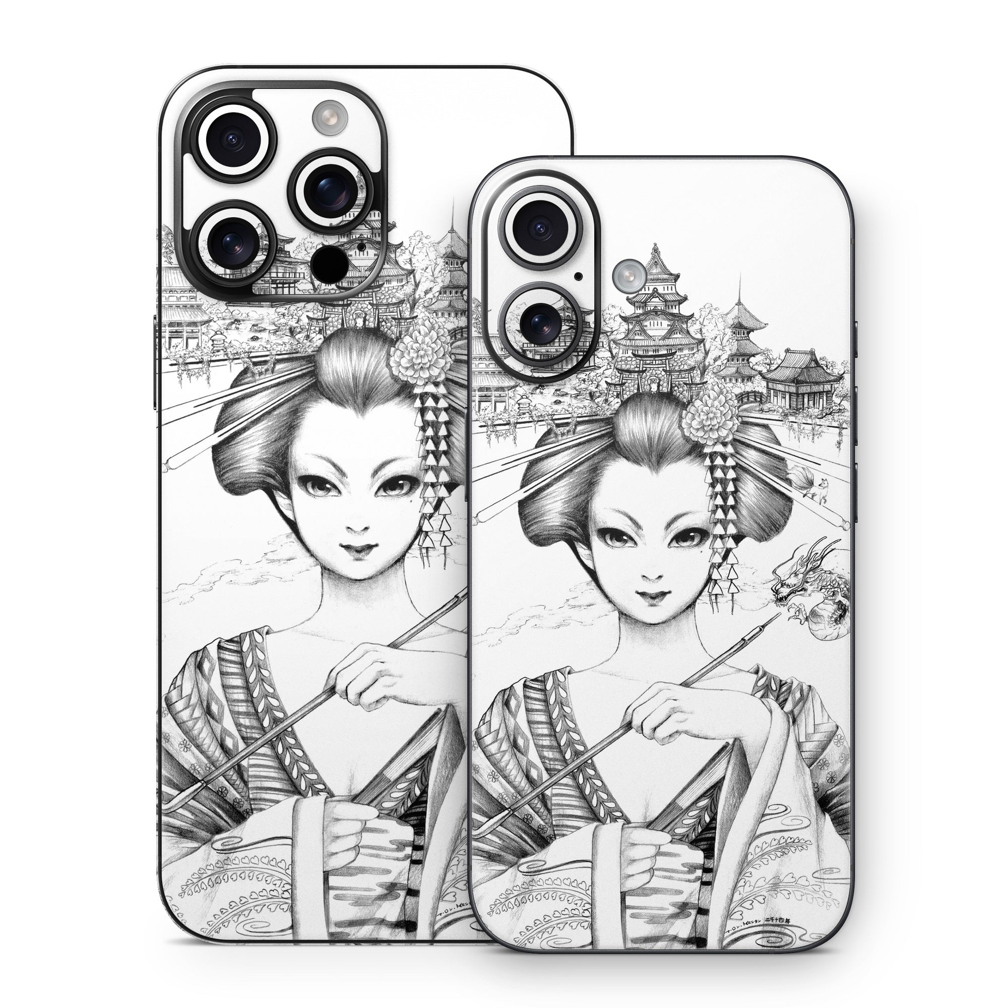 Geisha Sketch - Apple iPhone 16 Skin