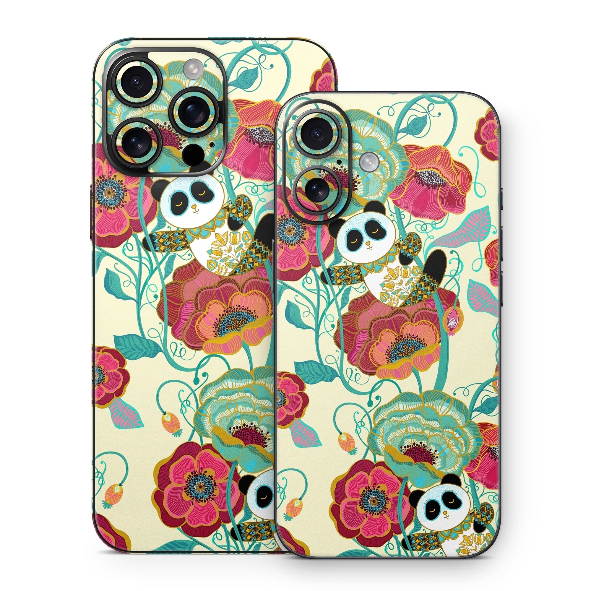 Panda Flowers - Apple iPhone 16 Skin