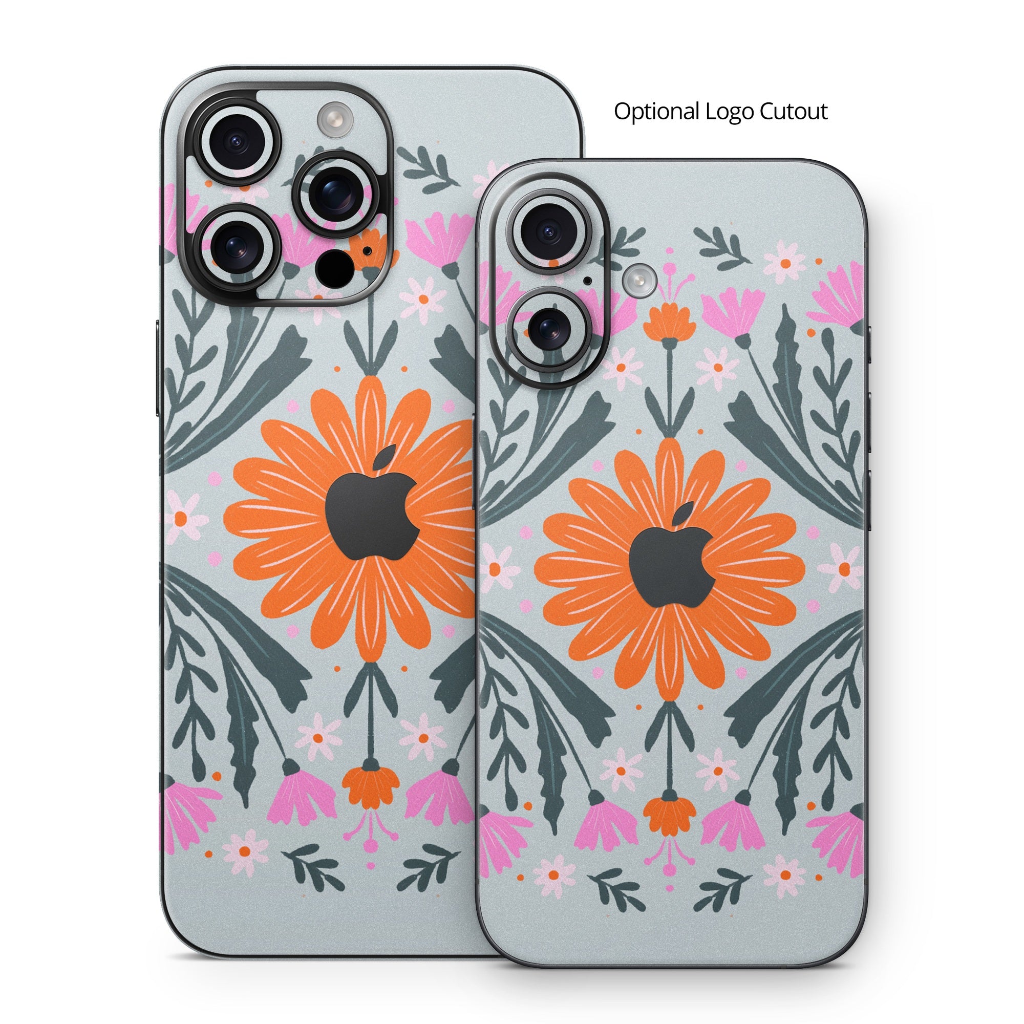 Pink and Orange Flowers - Apple iPhone 16 Skin