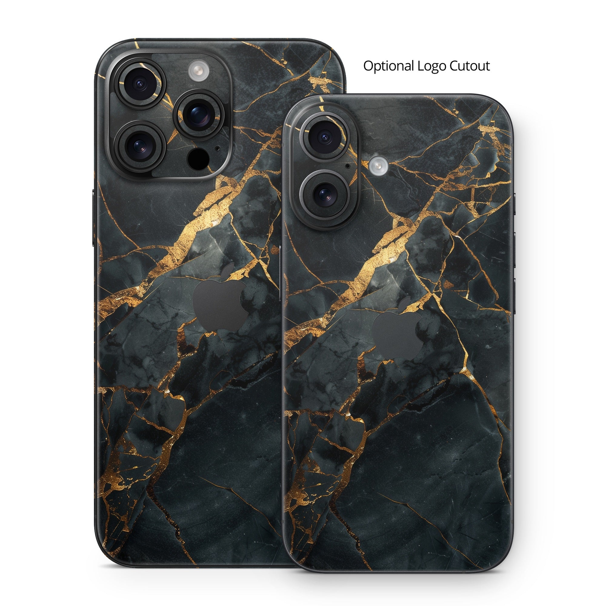 Repaired Black Marble - Apple iPhone 16 Skin