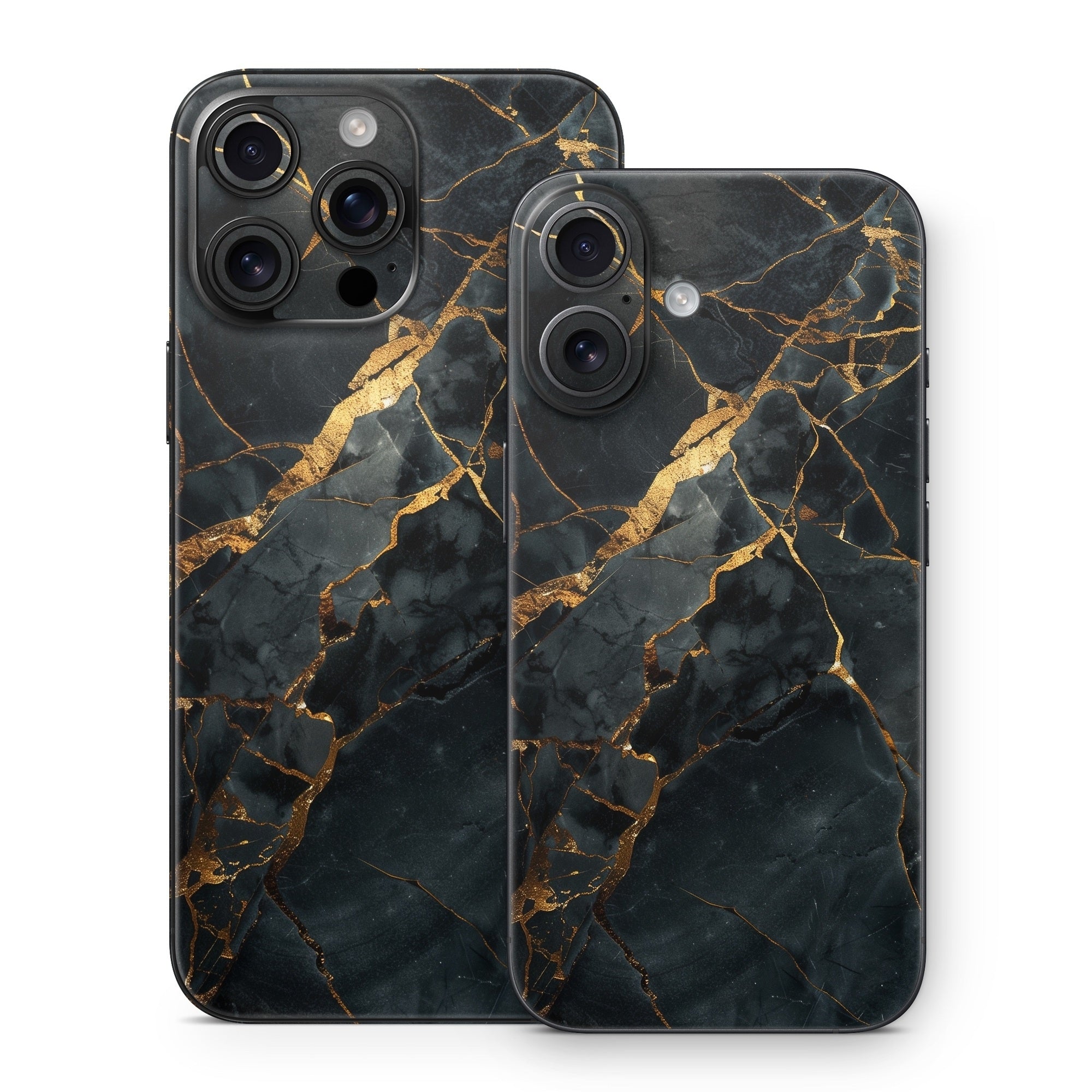 Repaired Black Marble - Apple iPhone 16 Skin