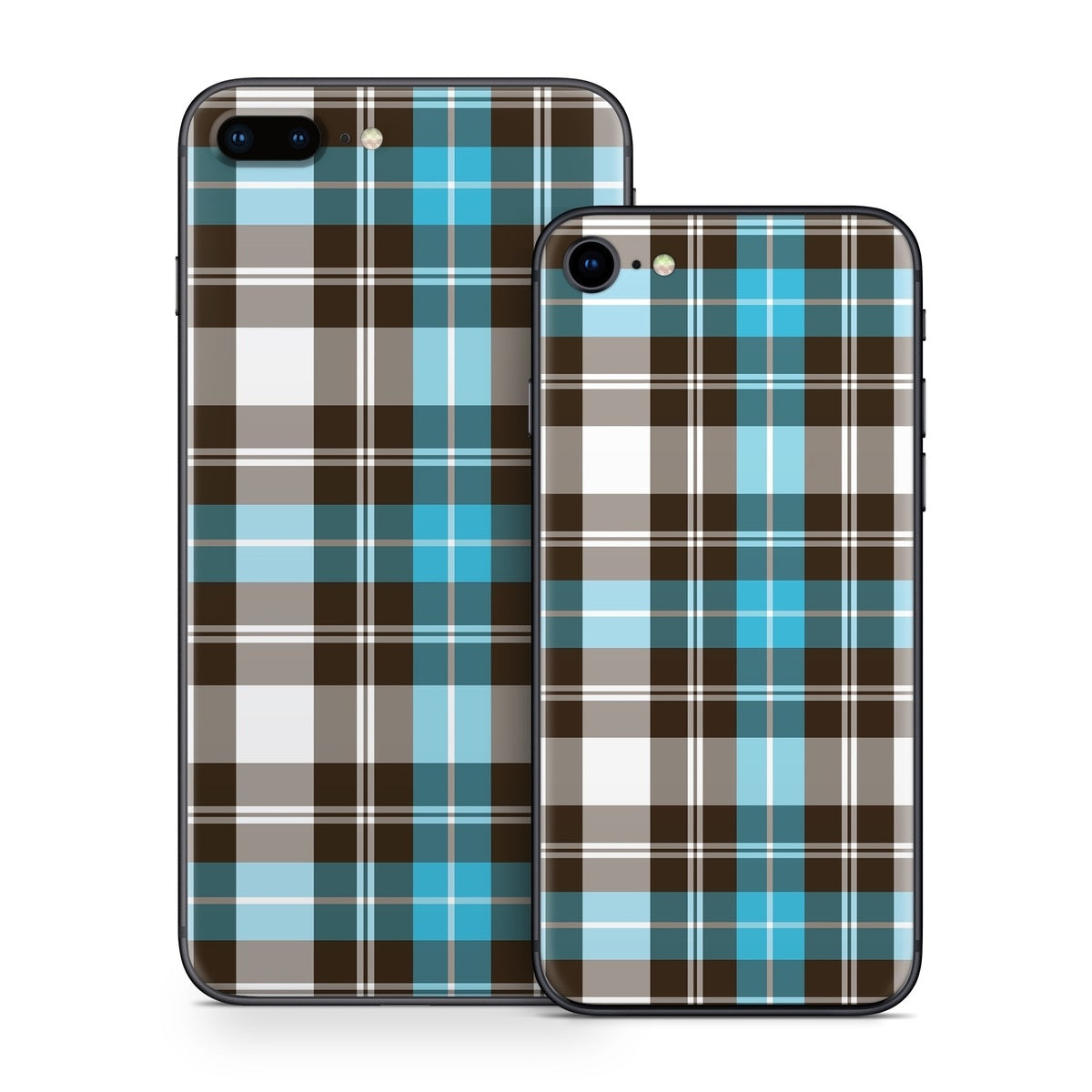 Turquoise Plaid - Apple iPhone 8 Skin