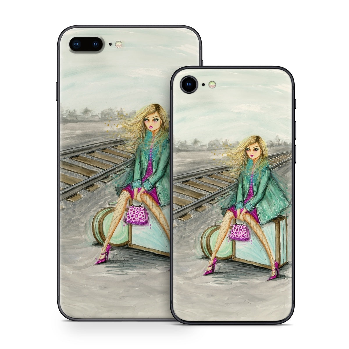 Lulu Waiting by the Train Tracks - Apple iPhone 8 Skin