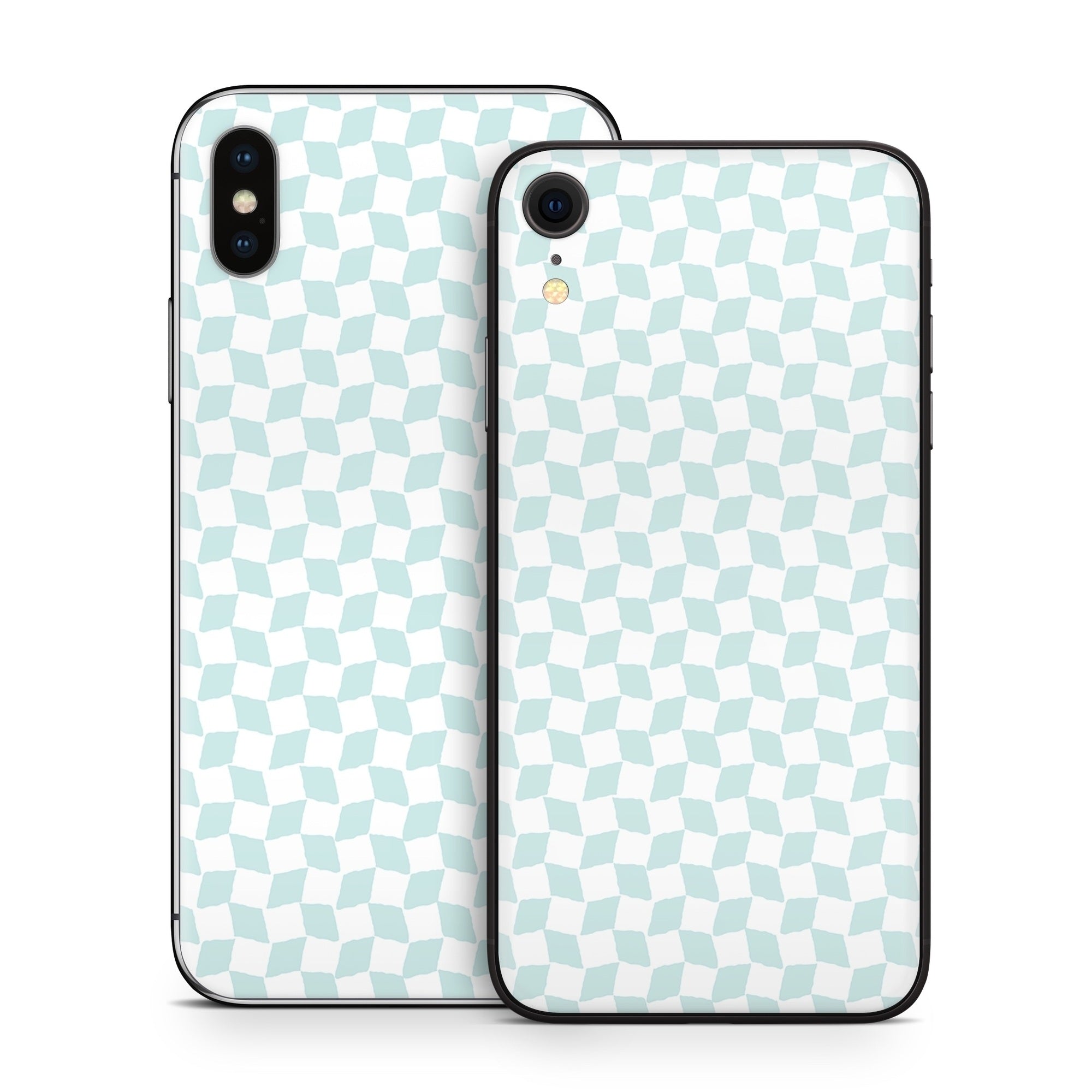 Checker Light Blue - Apple iPhone X Skin