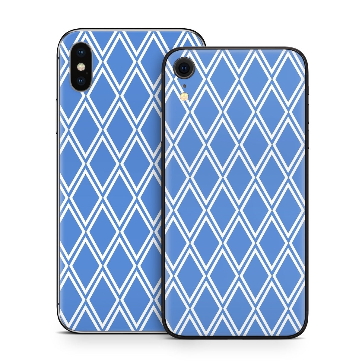 Blue Checks - Apple iPhone X Skin