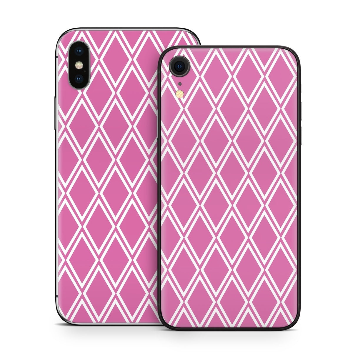 Pink Checks - Apple iPhone X Skin