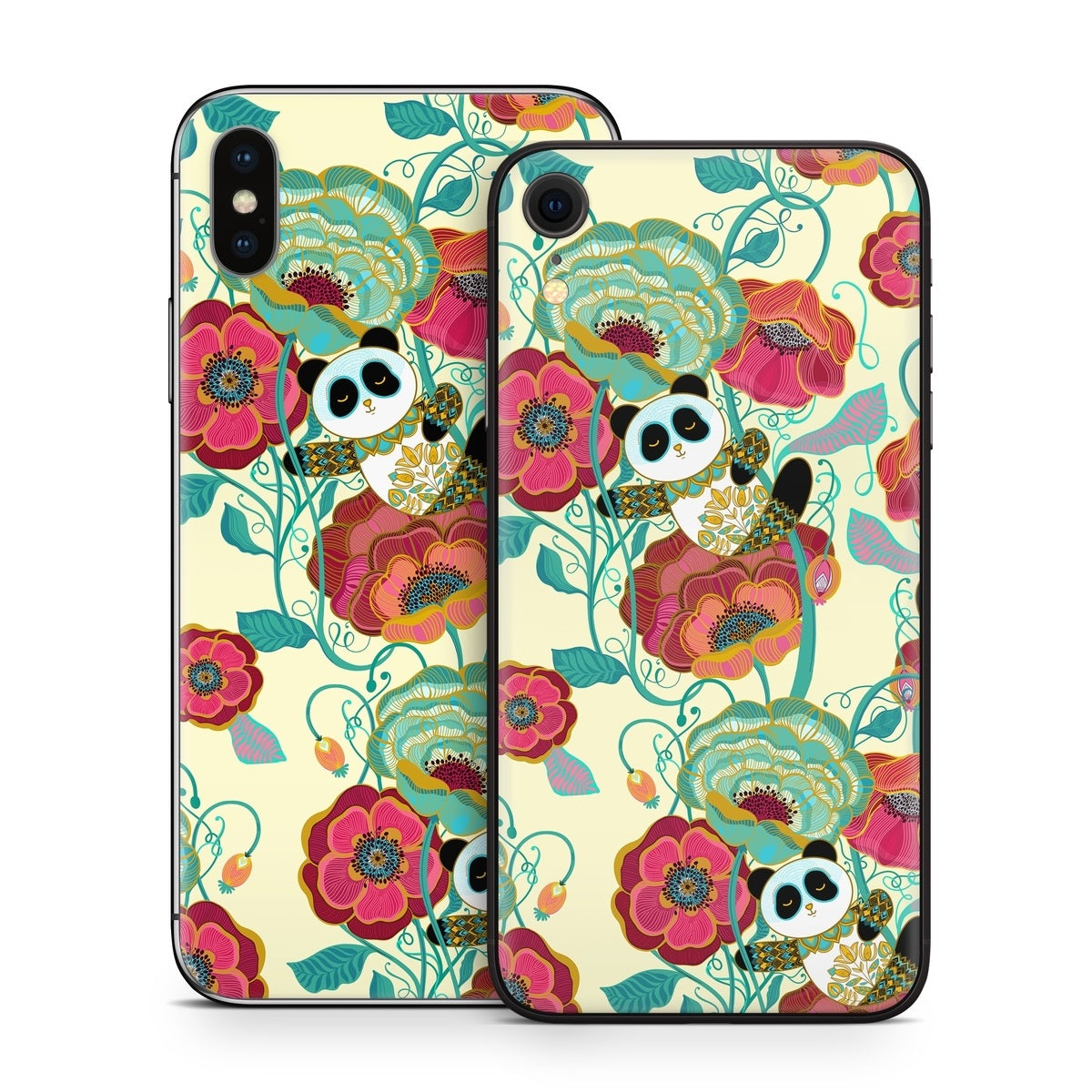 Panda Flowers - Apple iPhone X Skin