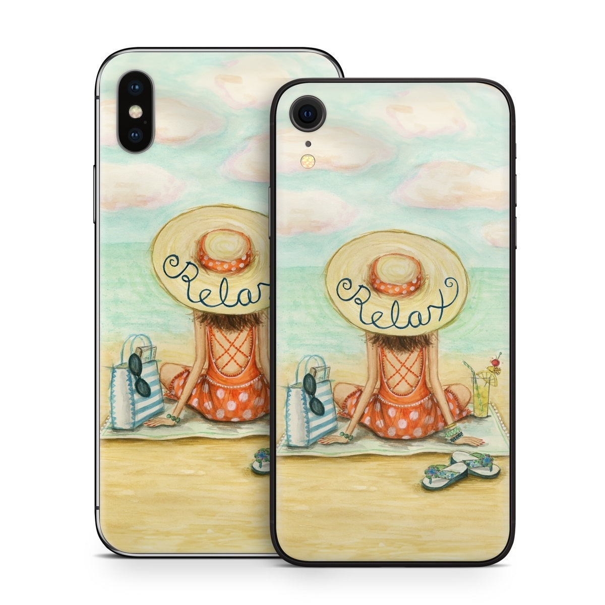 Relaxing on Beach - Apple iPhone X Skin