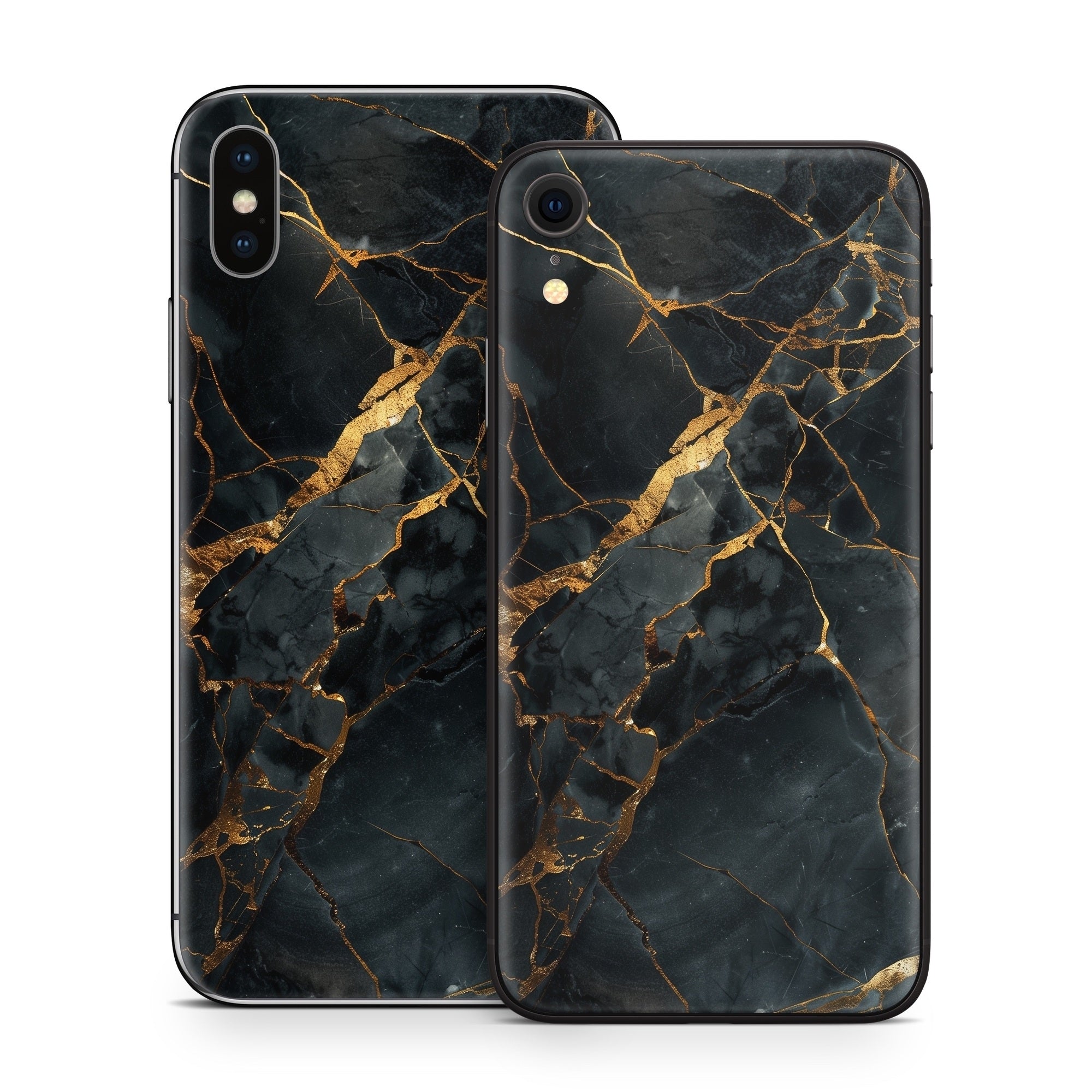 Repaired Black Marble - Apple iPhone X Skin