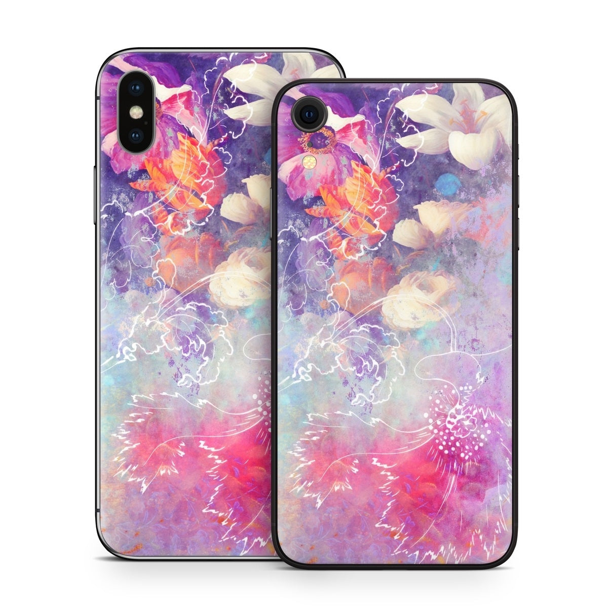 Sketch Flowers Lily - Apple iPhone X Skin