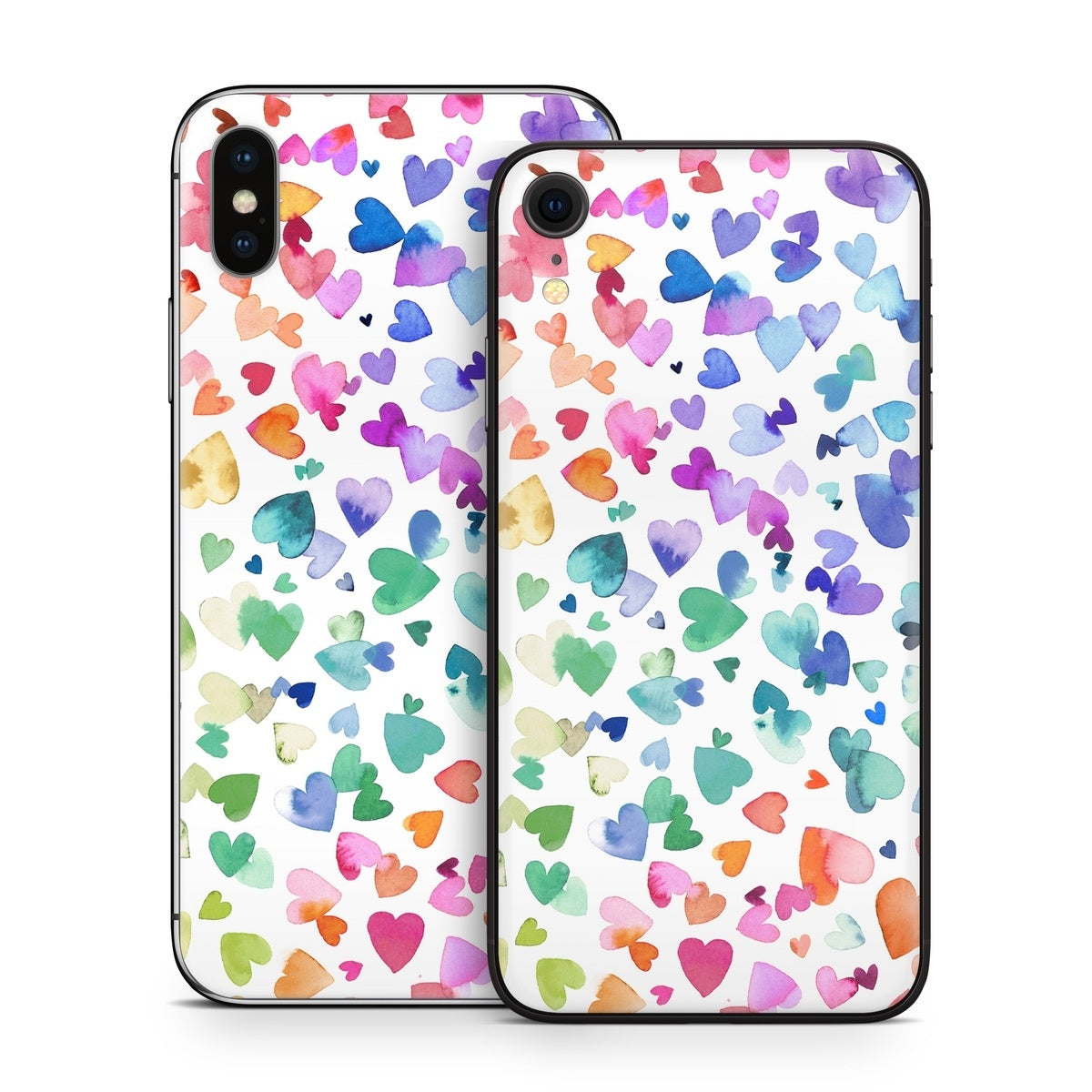 Valentines Love Hearts - Apple iPhone X Skin