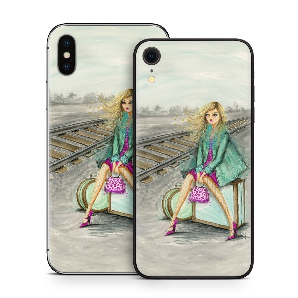 Lulu Waiting by the Train Tracks - Apple iPhone X Skin