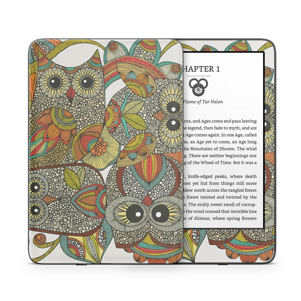 4 owls - Amazon Kindle Skin