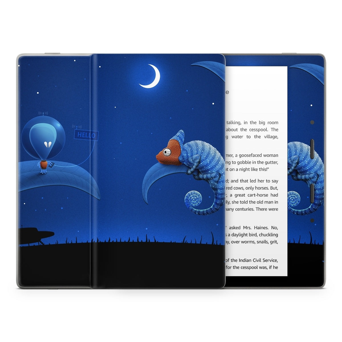 Alien and Chameleon - Amazon Kindle Skin