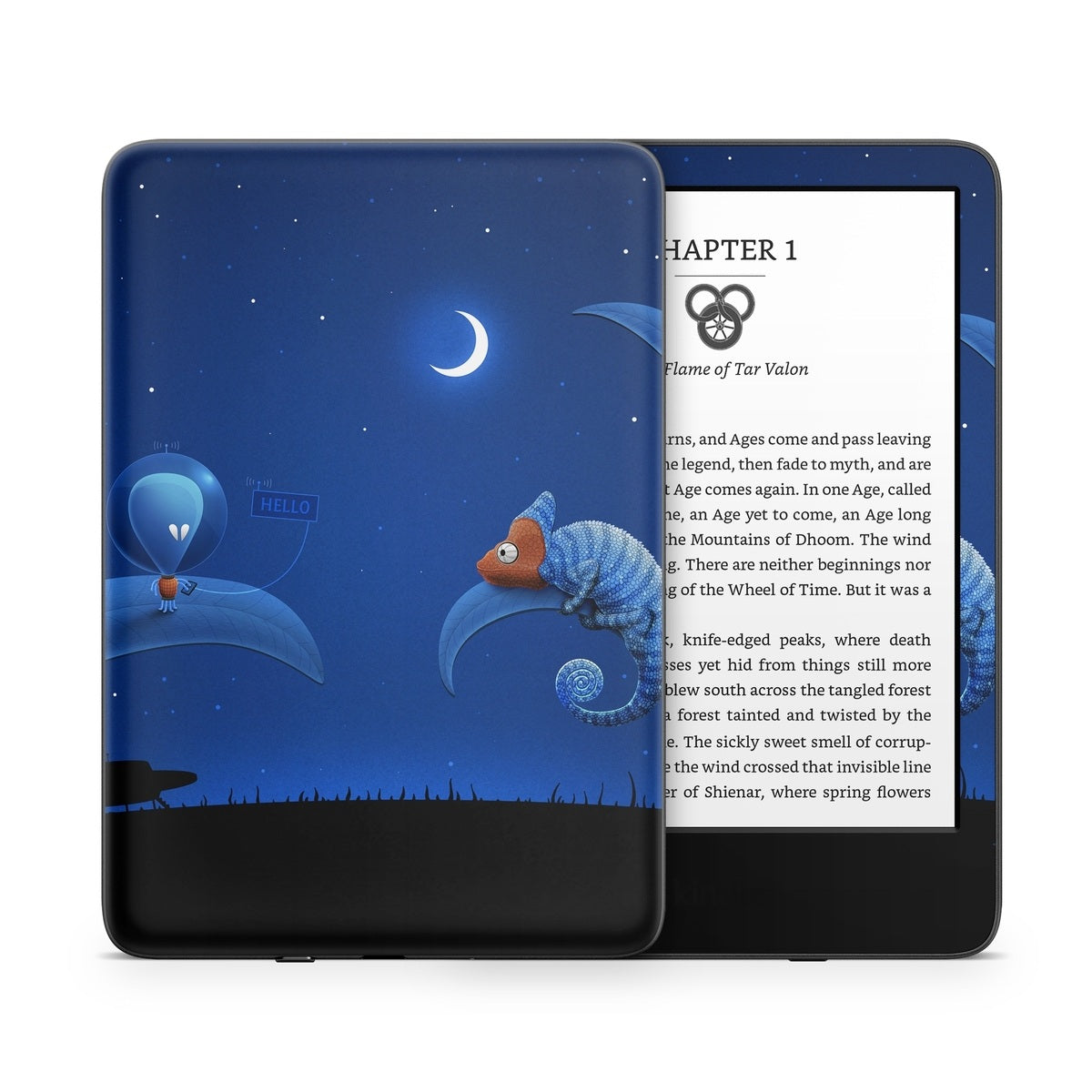 Alien and Chameleon - Amazon Kindle Skin