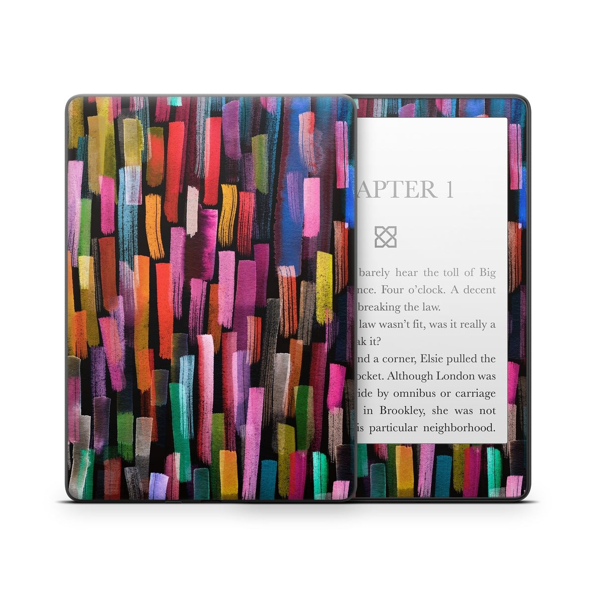 Colorful Brushstrokes Black - Amazon Kindle Skin